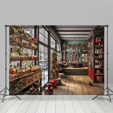 Geschäft Szene Lagerung Gestelle Weihnachten Foto Hintergrund